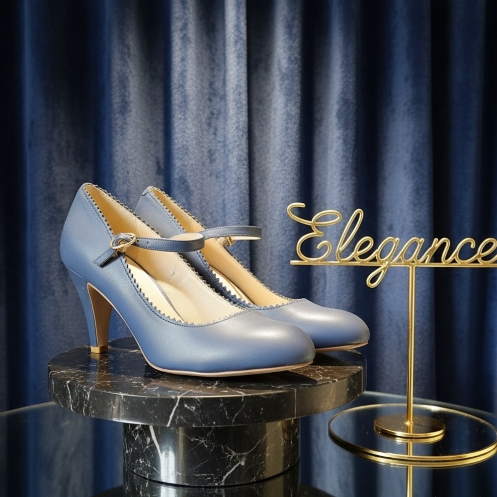 Honey By J. Adams Classic Blue Mary Jane Heels